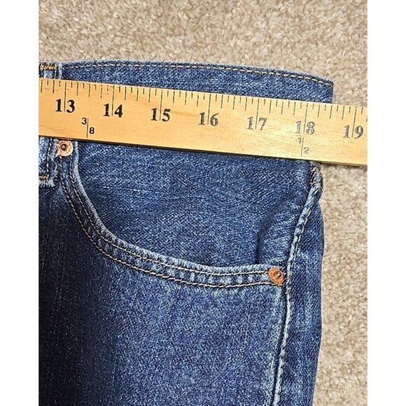 Levi's 505 Straight Fit Jean Denim Shorts Med Blue Wash Preppy Dad Men's Size 38 - Picture 4 of 9